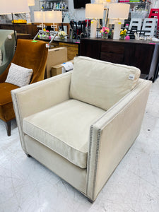 Crate & Barrel Dryden Chair with Nailheads in Wheat