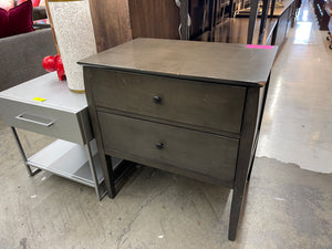 Crate & Barrel Mason 2-Drawer Grey Nightstand