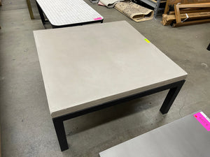 Crate & Barrel Parsons 36"x36" Concrete Top + Dark Steel Base Square Coffee Table