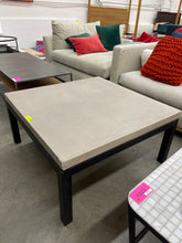 Load image into Gallery viewer, Crate &amp; Barrel Parsons 36&quot;x36&quot; Concrete Top + Dark Steel Base Square Coffee Table
