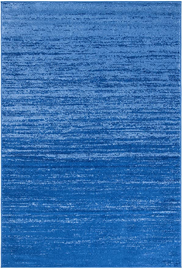 SAFAVIEH Modern Ombre Non-Shedding Accent Area Rug, 4' x 6', Light Blue / Dark Blue