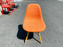 Load image into Gallery viewer, Eames Replica Orange Cloth Chair with Light Wood Eiffel Legs
