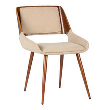Load image into Gallery viewer, Mid-Century Dining Chair Wooden with Upholstered Fabric in Brown
