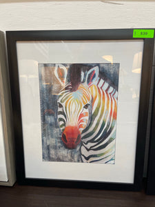 Framed Prism Zebra Art