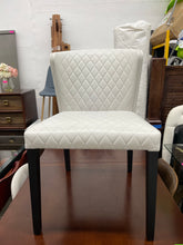 Load image into Gallery viewer, Crate &amp; Barrel Curran Quilted Oyster Dining Chair in White
