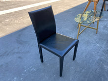 Load image into Gallery viewer, Crate &amp; Barrel Folio Saddle Top-Grain Leather Dining Chair in Black
