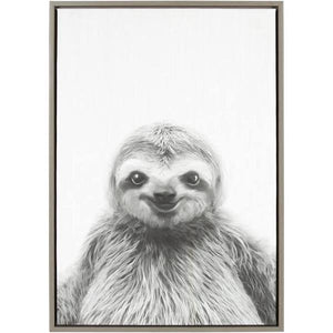 Sloth Framed Canvas Wall Art, Medium